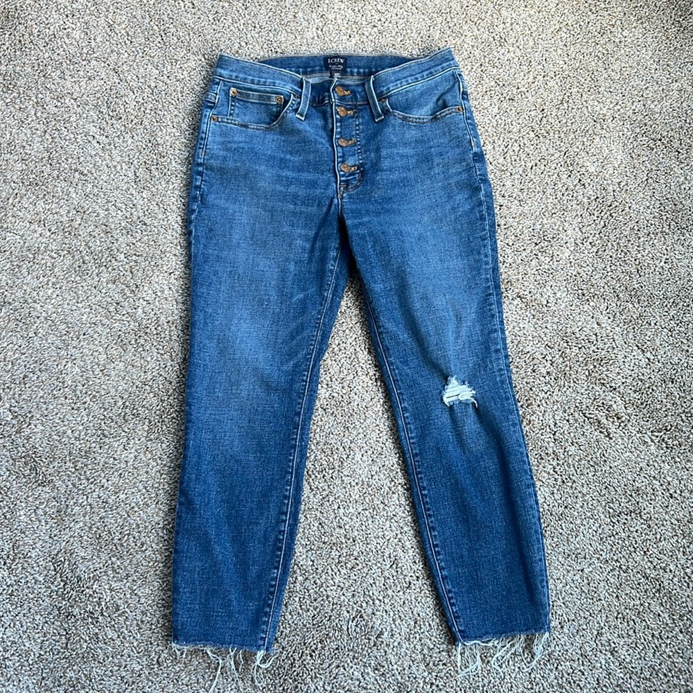 J.Crew 9” Mid-Rise Button Fly Skinny - 30P